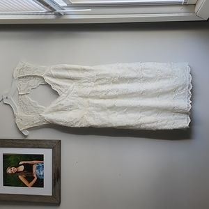 David's Bridal Studio White Lace Short Dress